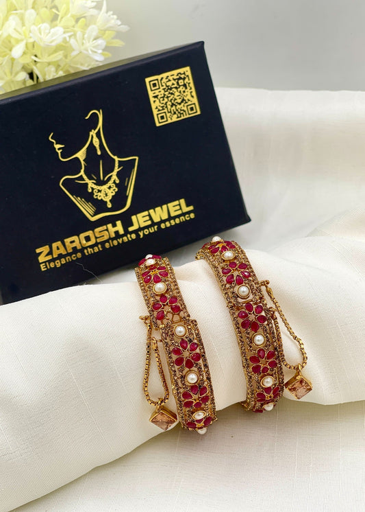 Aliza Openable Bangle Set by Zarosh Jewel