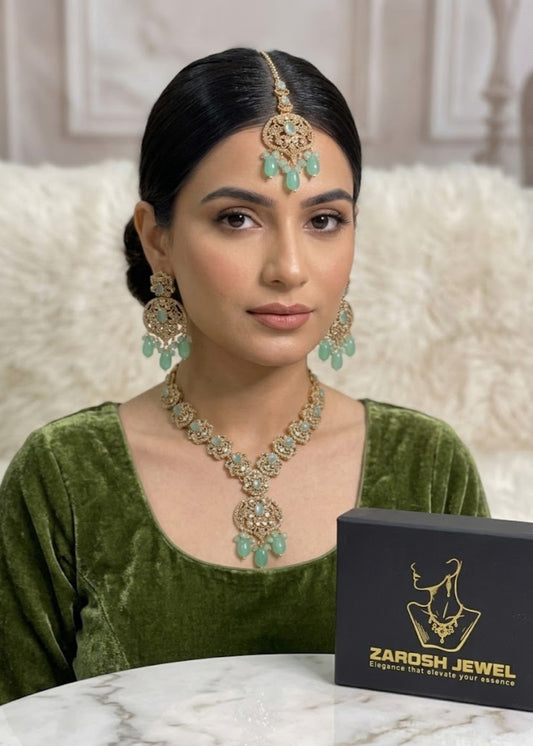 Arez Ethereal Necklace Set by Zarosh Jewel