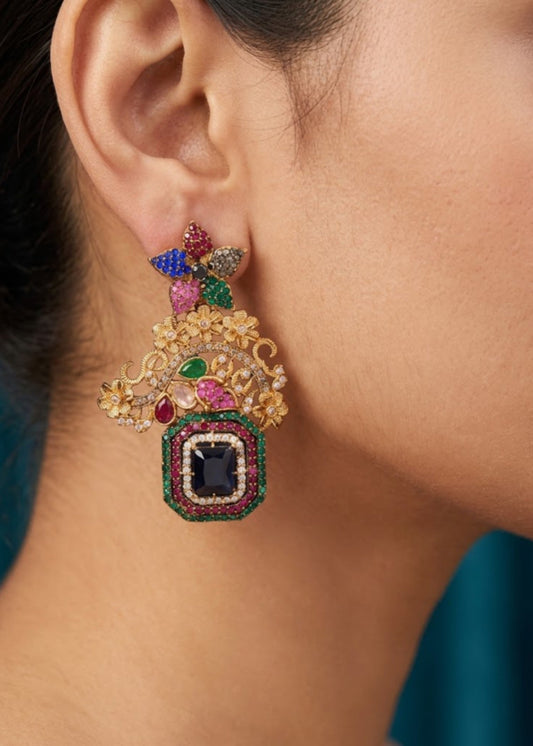 Celeste Radiant Drop Earrings by Zarosh Jewel