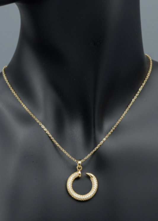 Crescent Pave Pendant by Zarosh Jewel