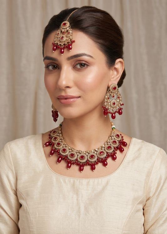 Firdous Necklace Set by Zarosh Jewel