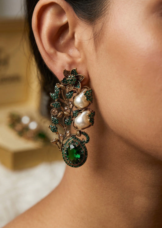 Gulbahar Luxury Statement Earrings by Zarosh Jewel