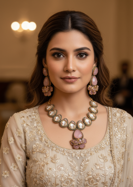 Jameela Necklace Set by Zarosh Jewel