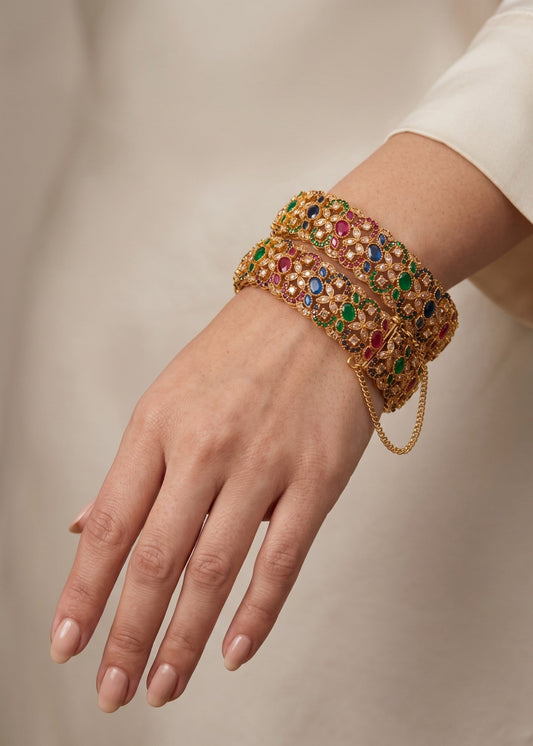 Jasmin Antique Kara Set by Zarosh Jewel
