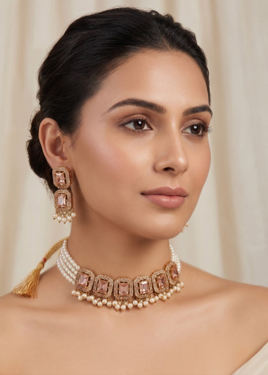 Kulsoom Heritage Choker Set by Zarosh Jewel