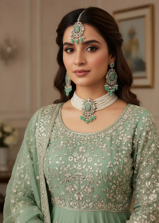 Lumiera Pearl Choker Set by Zarosh Jewel