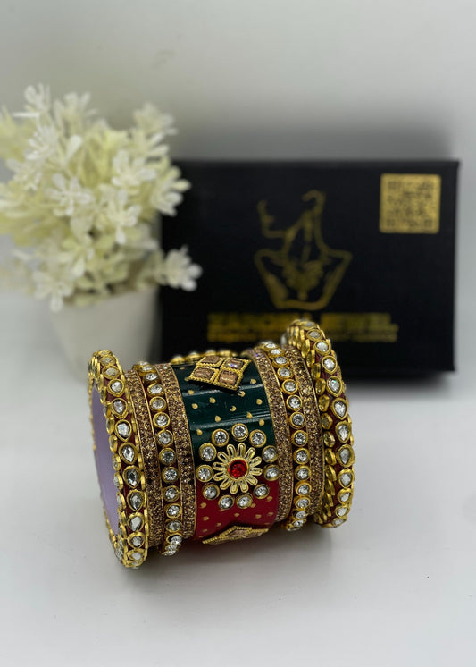 Mahnoor Bangle Set by Zarosh Jewel