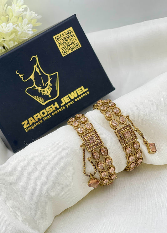 Maliha Openable Bangle Set by Zarosh Jewel
