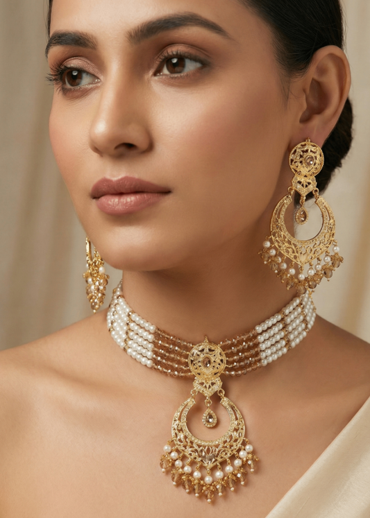 Manha Choker Set by Zarosh Jewel