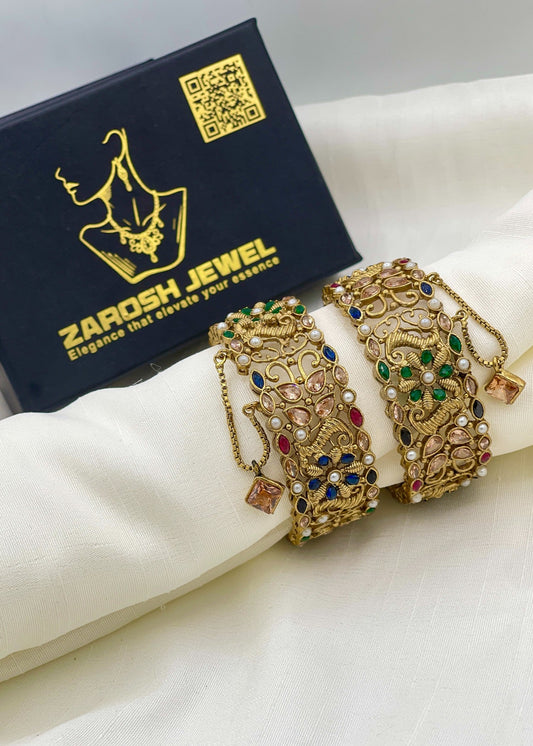 Naina Openable Bangle Set by Zarosh Jewel