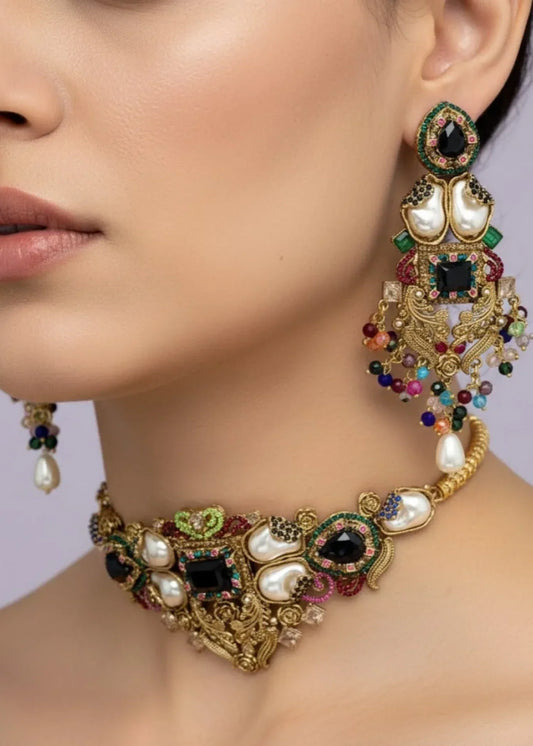 Nivara Regal Choker Set by Zarosh Jewel