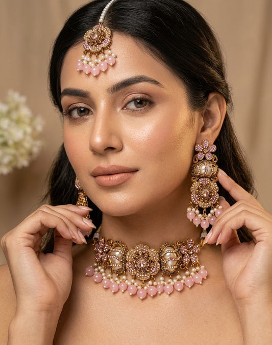 Romaisa Choker Set by Zarosh Jewel