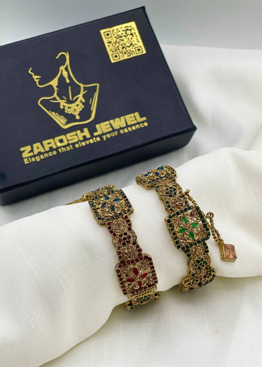 Sabaya Openable Bangle Set by Zarosh Jewel