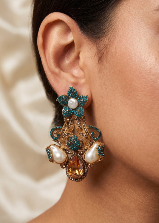 Shehzadi Rose Chandbali by Zarosh Jewel