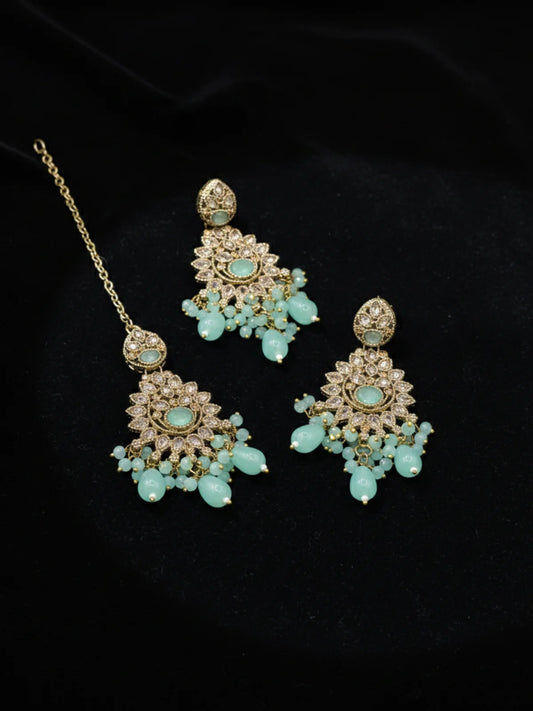 Zeba Kundan Earring & Tikka | ZAROSH JEWEL