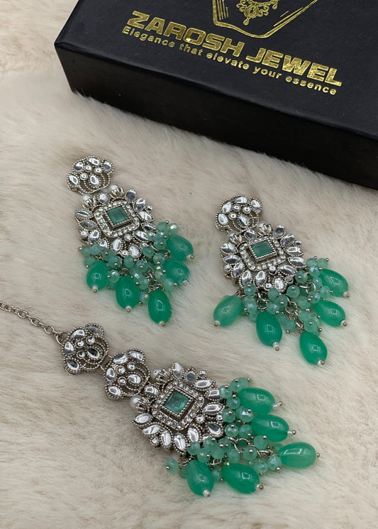 Shehzadi Kundan Earring & Tikka