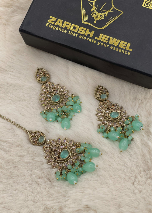 Zeba Kundan Earring & Tikka | ZAROSH JEWEL