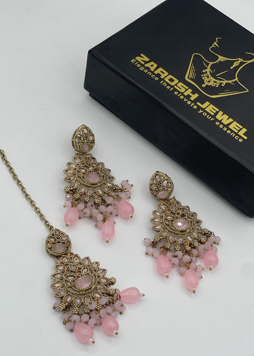 Zeba Kundan Earring & Tikka | ZAROSH JEWEL