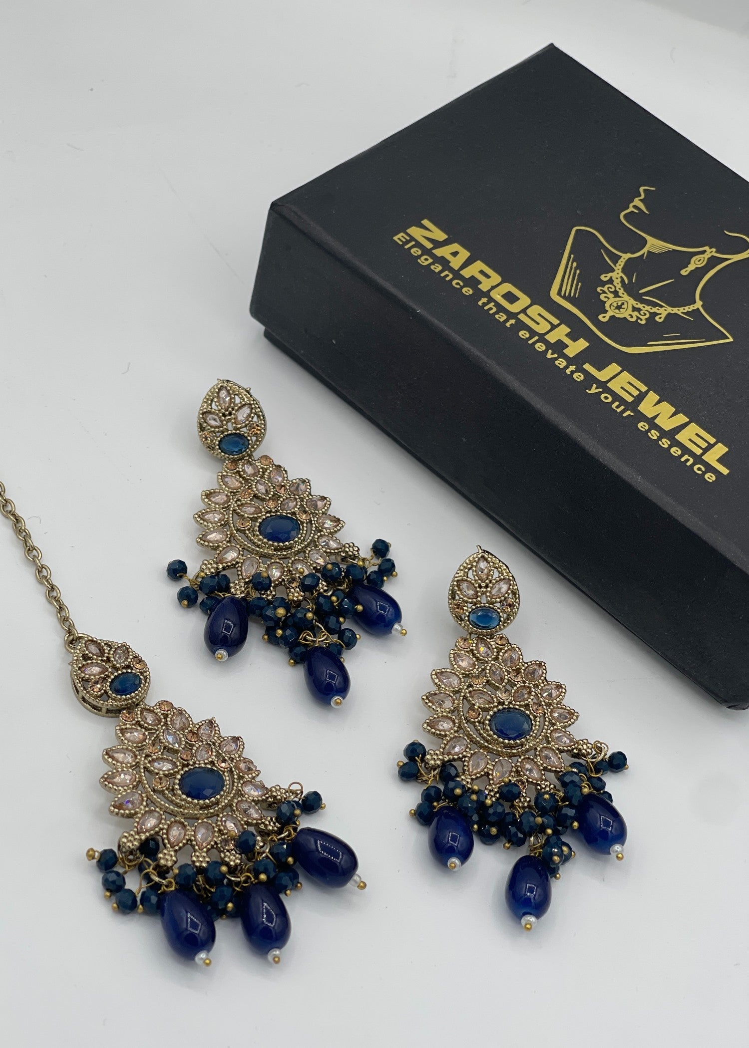 Zeba Kundan Earring & Tikka | ZAROSH JEWEL