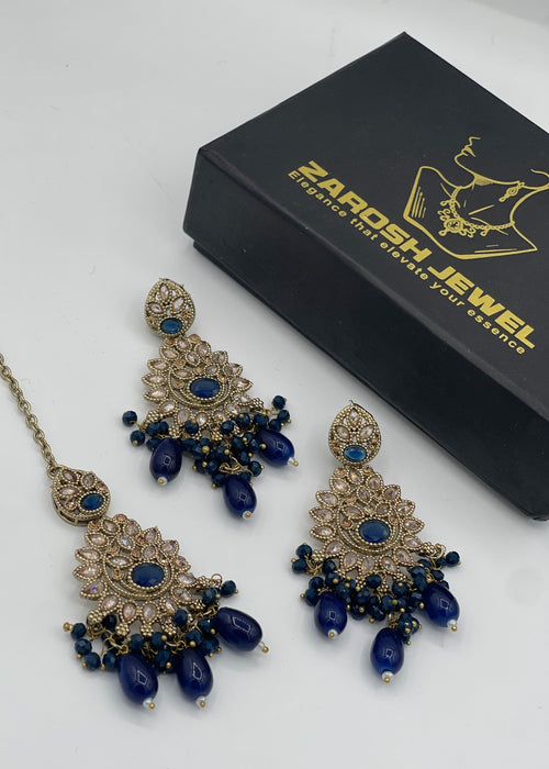 Zeba Kundan Earring & Tikka | ZAROSH JEWEL