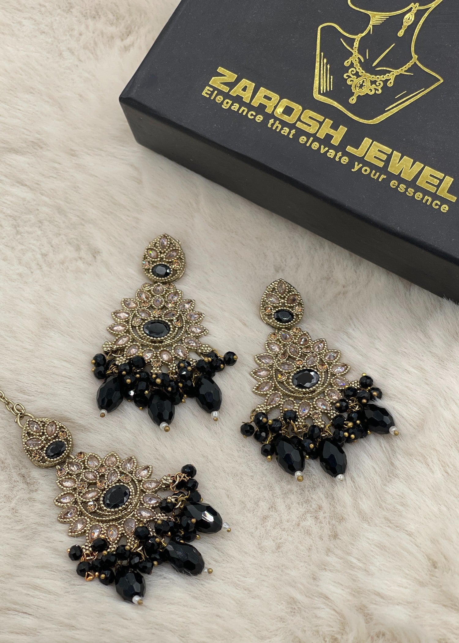 Zeba Kundan Earring & Tikka | ZAROSH JEWEL