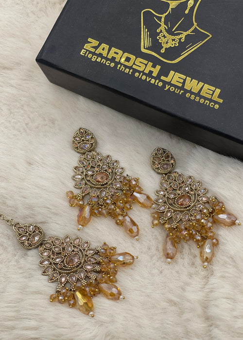 Zeba Kundan Earring & Tikka | ZAROSH JEWEL