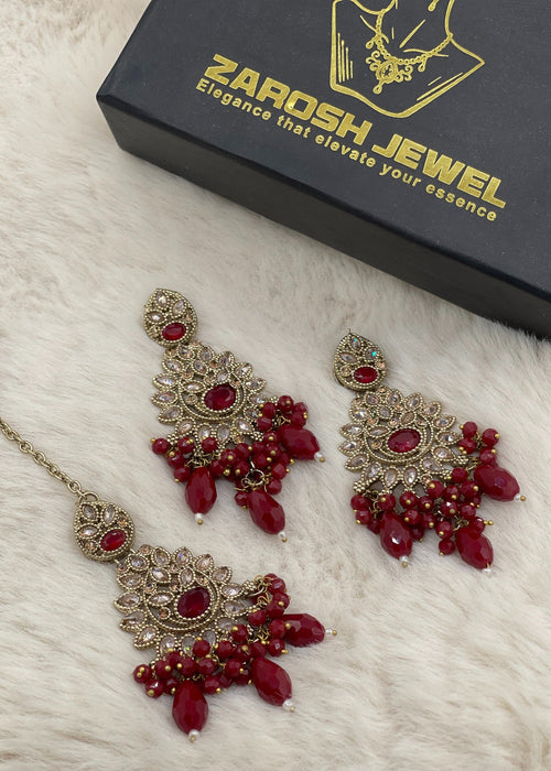 Zeba Kundan Earring & Tikka | ZAROSH JEWEL