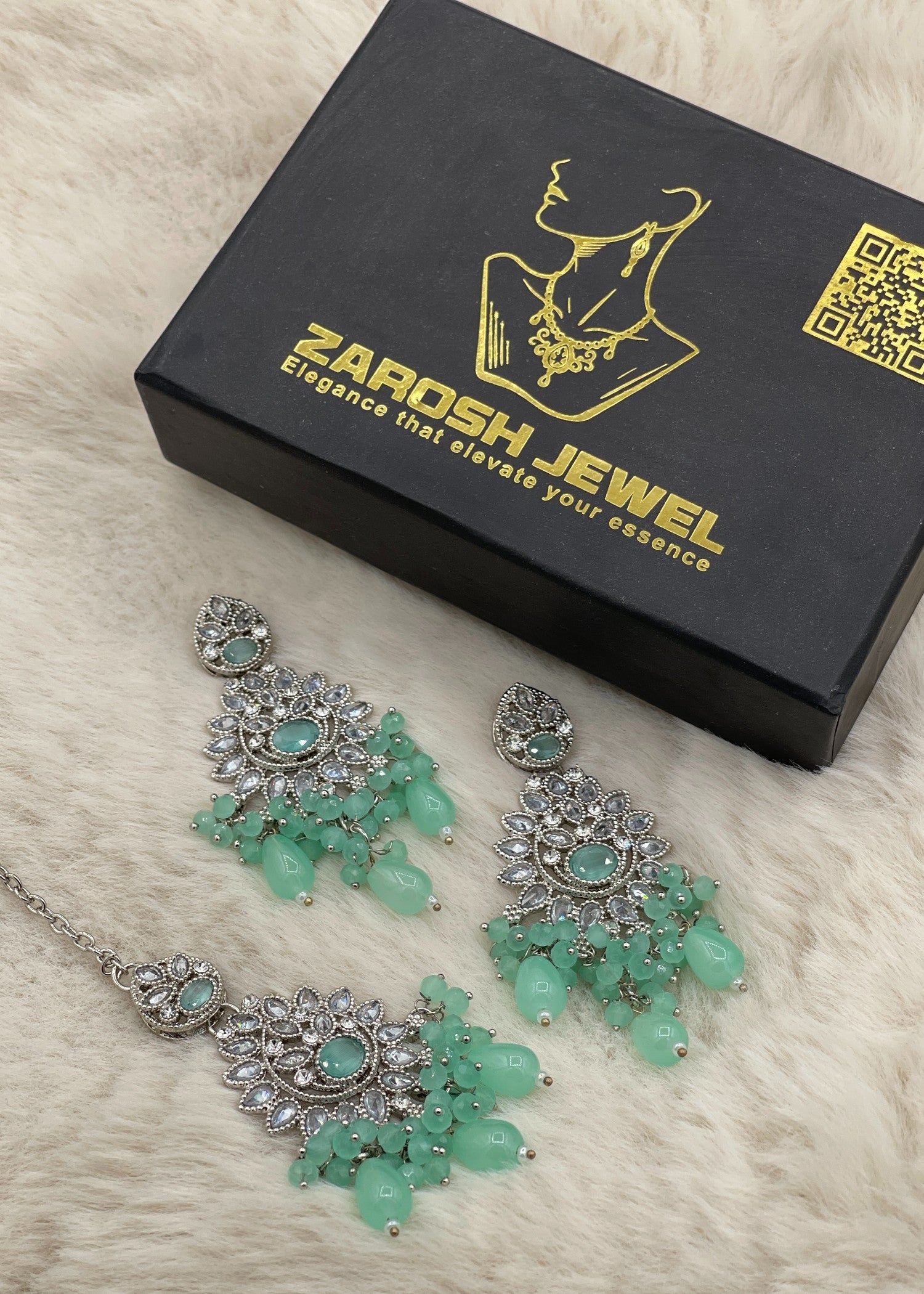 Zeba Kundan Earring & Tikka | ZAROSH JEWEL