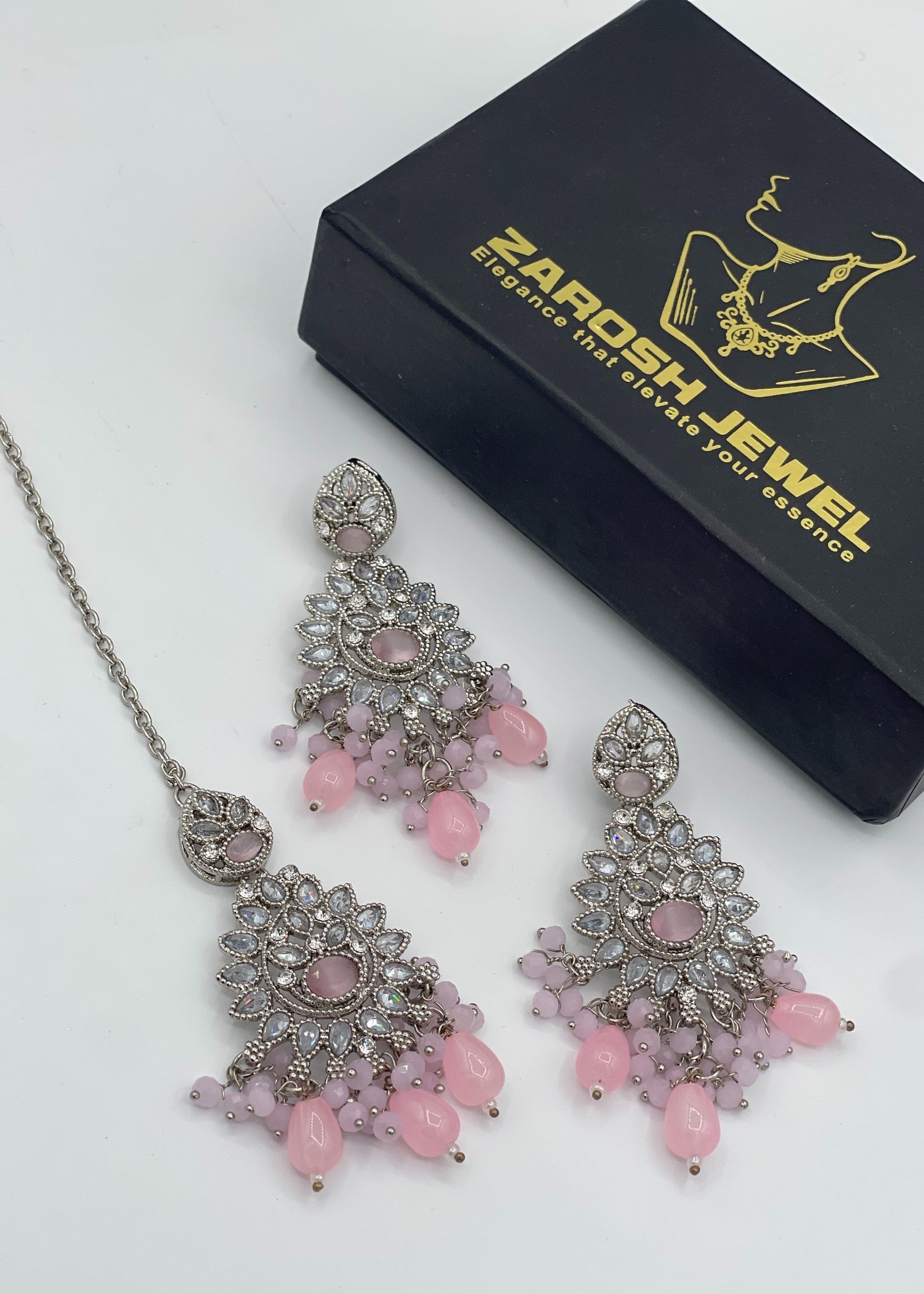 Zeba Kundan Earring & Tikka | ZAROSH JEWEL