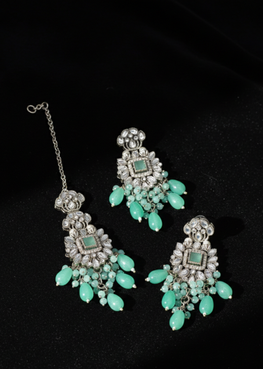 Shehzadi Kundan Earring & Tikka