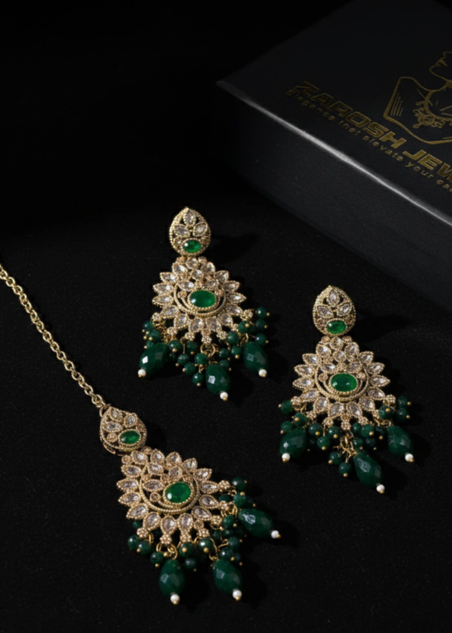 Zeba Kundan Earring & Tikka | ZAROSH JEWEL