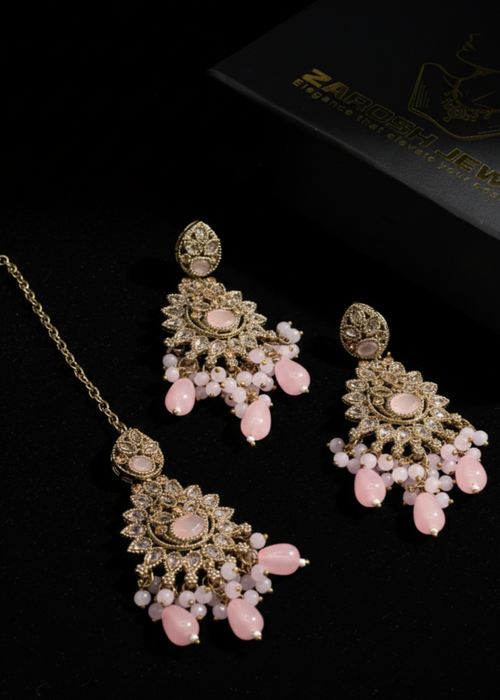 Zeba Kundan Earring & Tikka | ZAROSH JEWEL