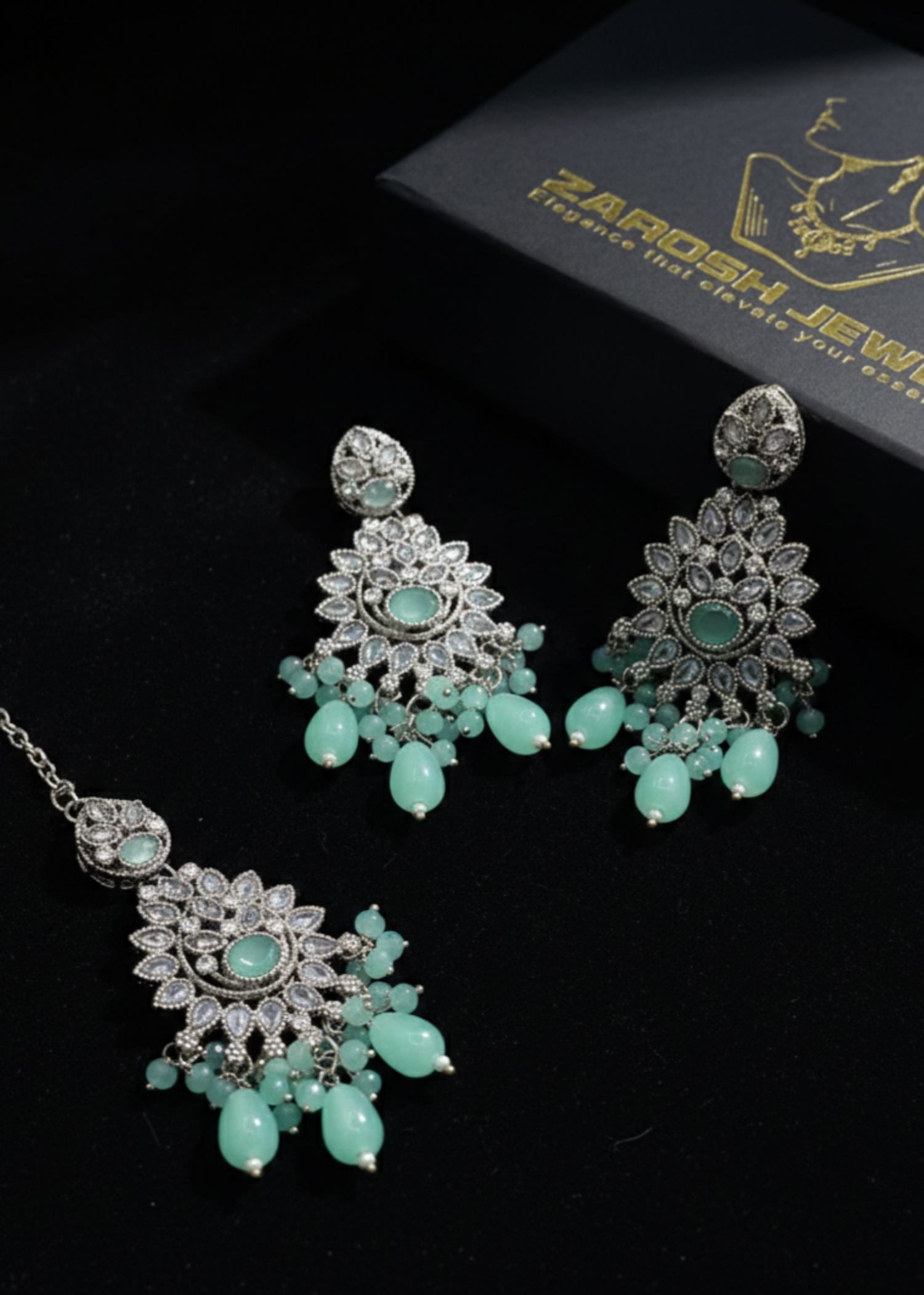 Zeba Kundan Earring & Tikka | ZAROSH JEWEL