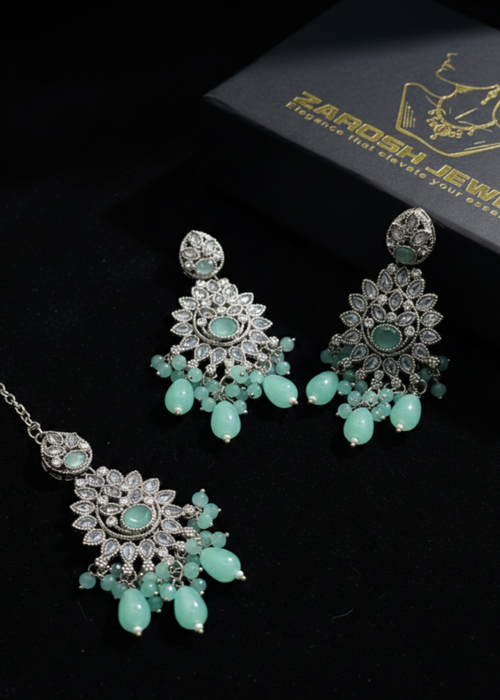Zeba Kundan Earring & Tikka | ZAROSH JEWEL