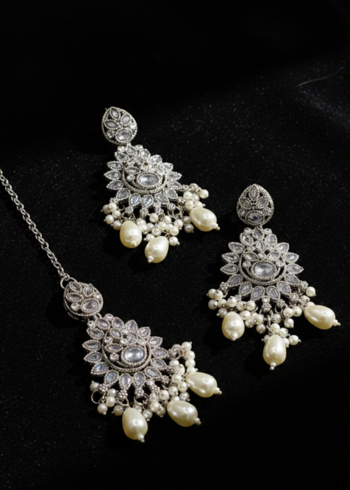 Zeba Kundan Earring & Tikka | ZAROSH JEWEL