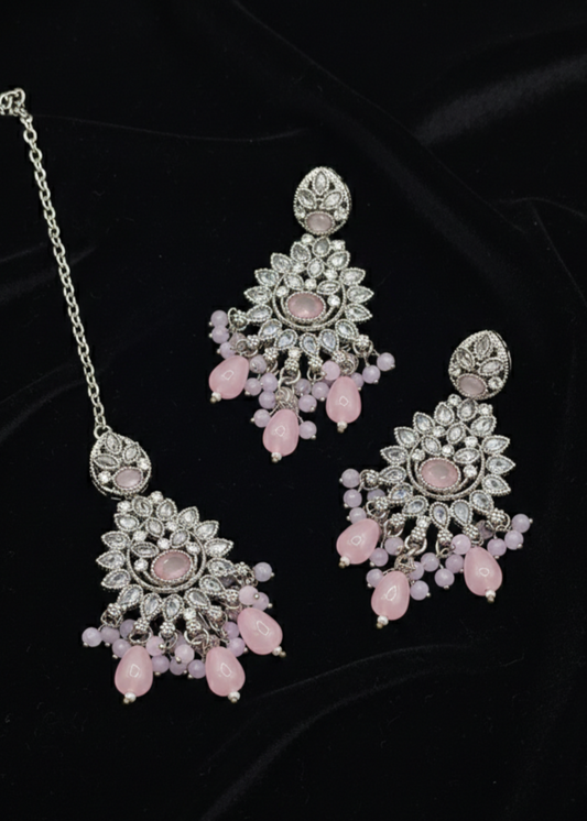 Zeba Kundan Earring & Tikka | ZAROSH JEWEL