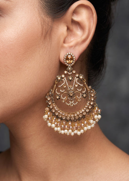 Sahla Heritage Earrings pearl champagne