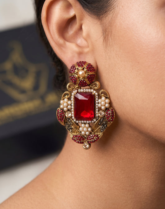 Jamiya Traditional Jhumka - Red