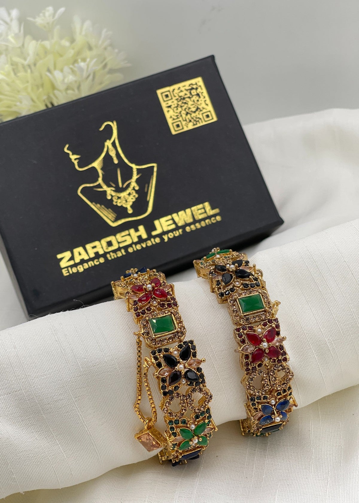 Aabis Openable Bangle Set by Zarosh Jewel