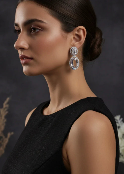 Aabshaar Drop Earrings by Zarosh Jewel