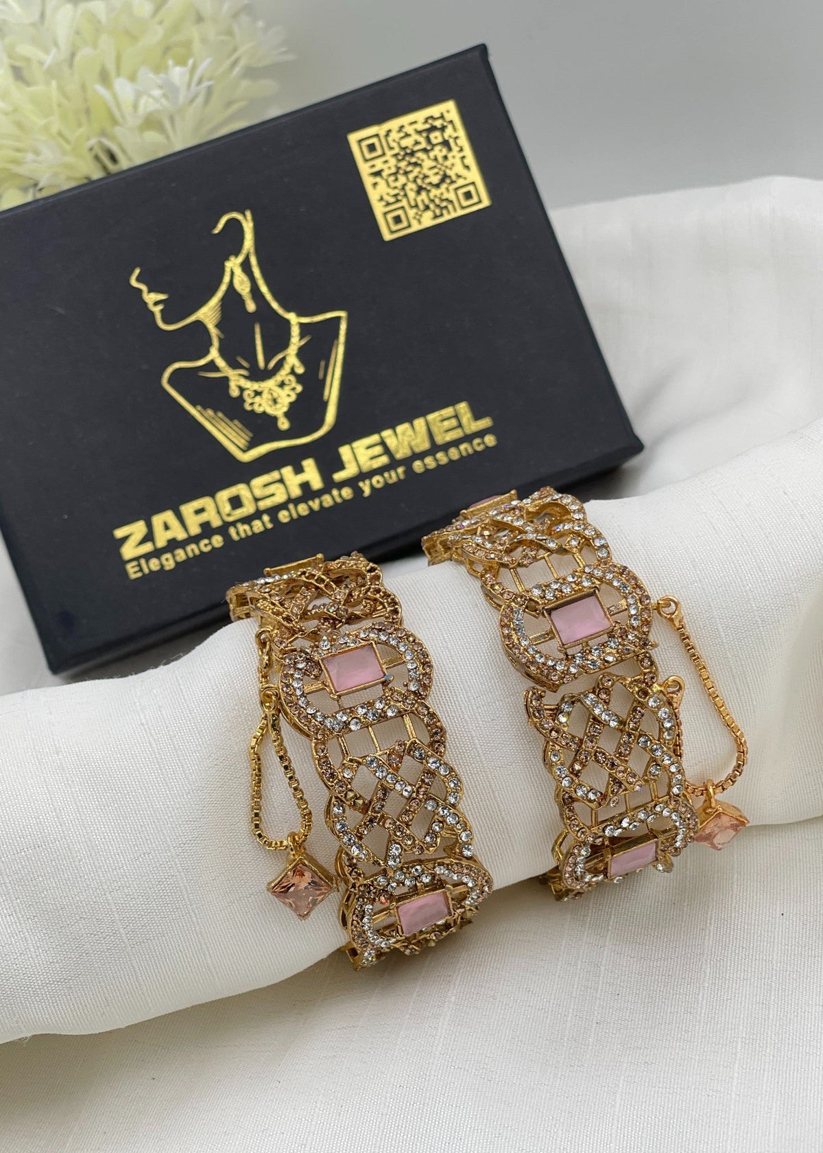 Shop the Aafia Openable Bangle Set from Zarosh Jewel
