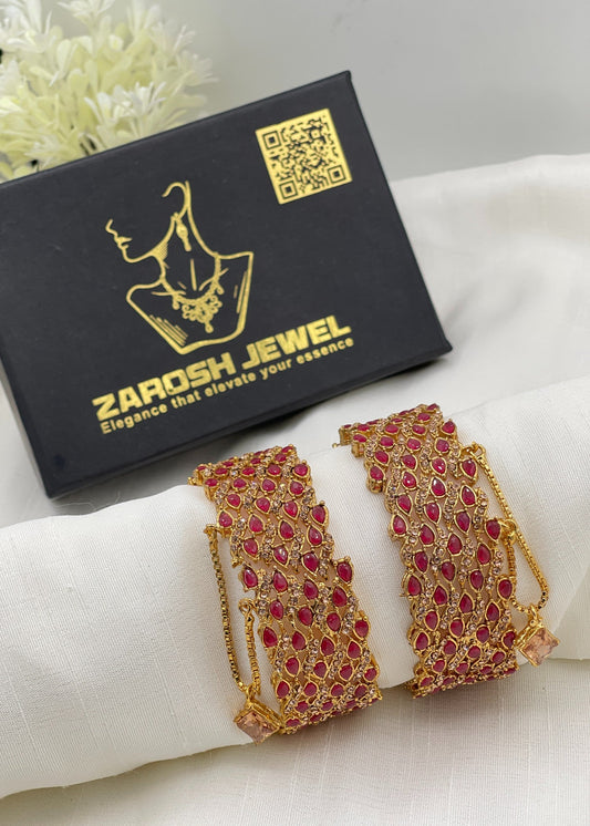 Aasimah Openable Bangle Set by Zarosh Jewel
