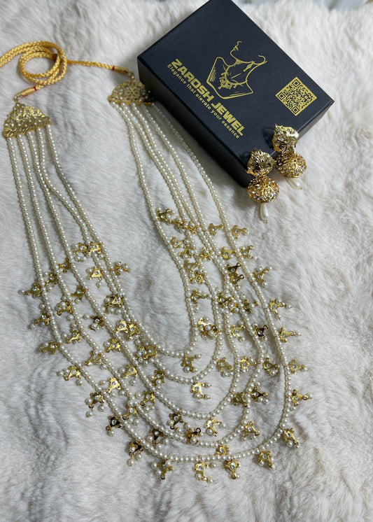 Shop the Abadi Mala & Drop Earring Set from Zarosh Jewel