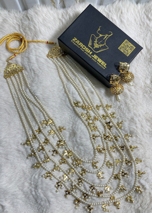 Shop the Abadi Mala & Drop Earring Set from Zarosh Jewel