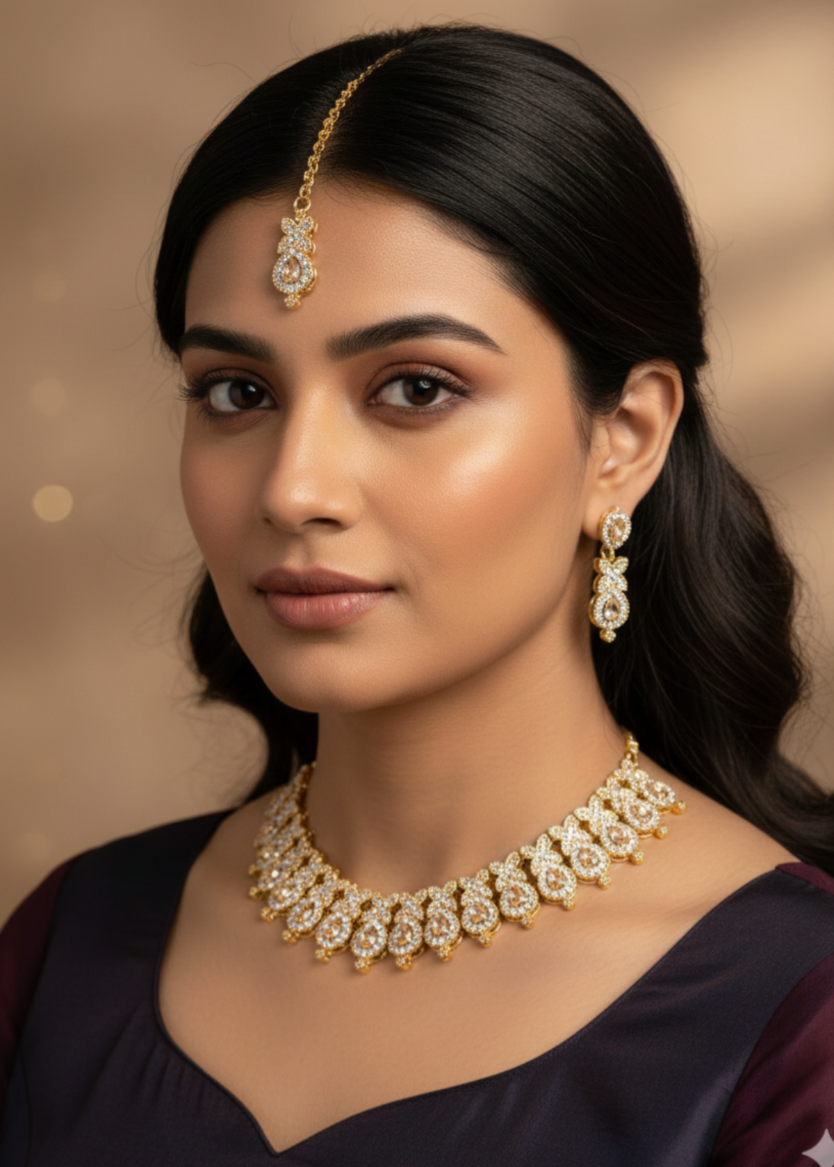 Shop the Abeera Zircon Necklace from Zarosh Jewel