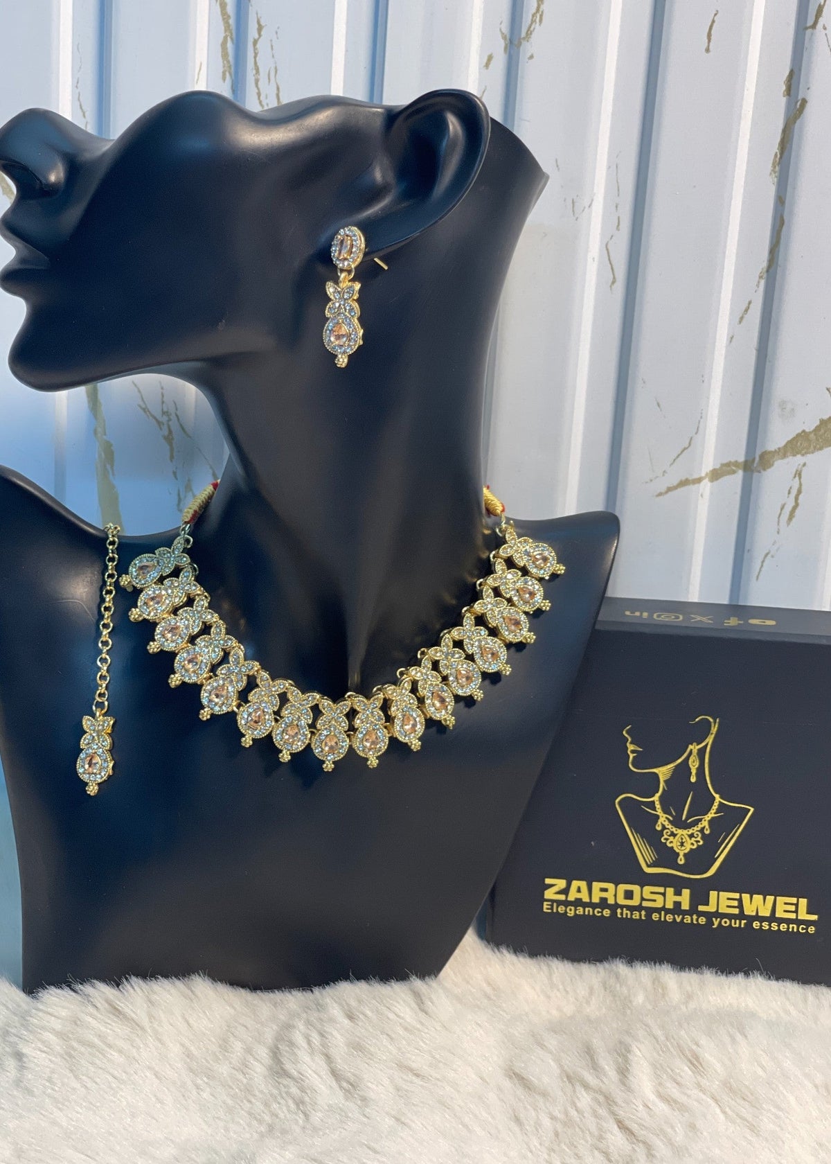 Shop the Abeera Zircon Necklace from Zarosh Jewel