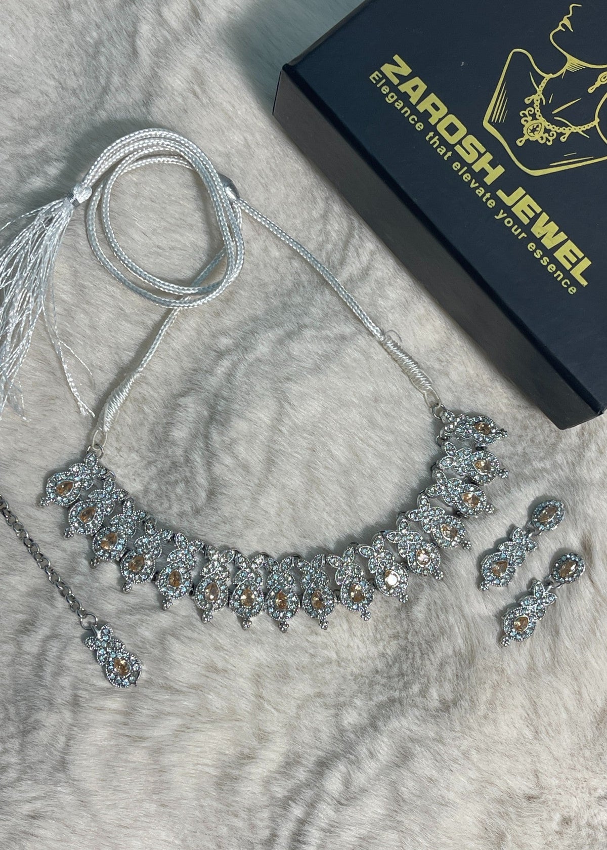 Shop the Abeera Zircon Necklace from Zarosh Jewel