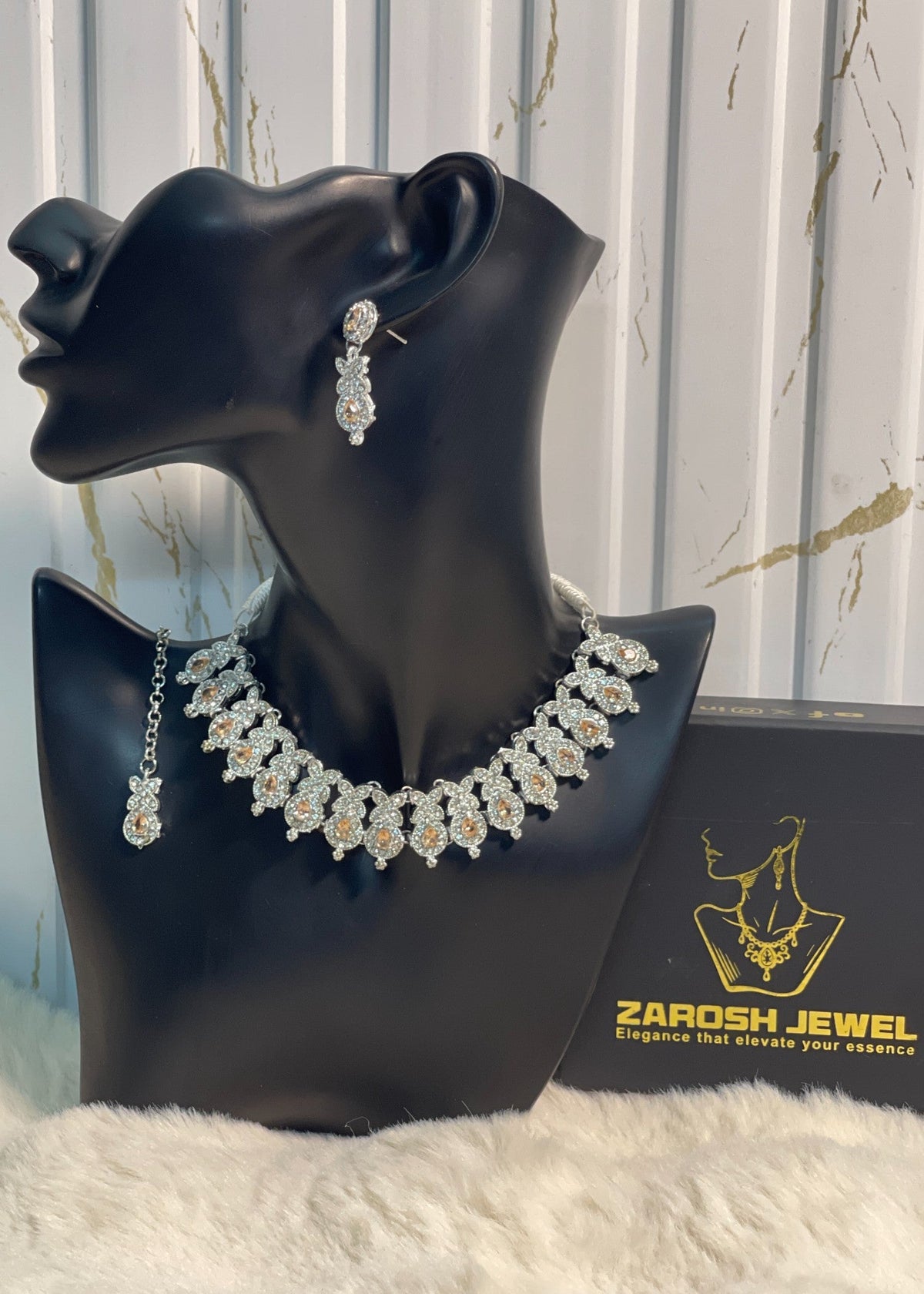 Shop the Abeera Zircon Necklace from Zarosh Jewel