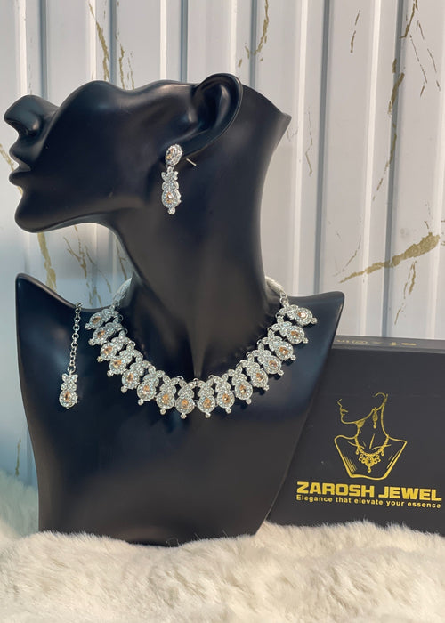 Shop the Abeera Zircon Necklace from Zarosh Jewel