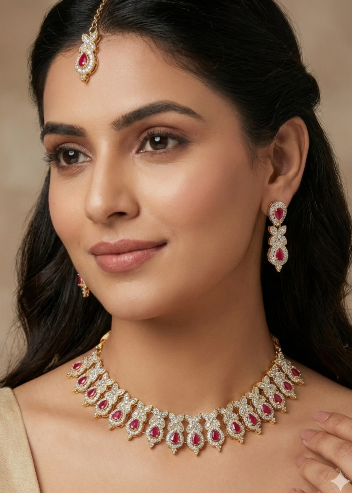 Shop the Abeera Zircon Necklace from Zarosh Jewel